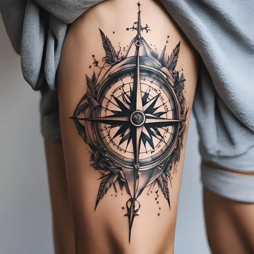 Compass Knee Tat