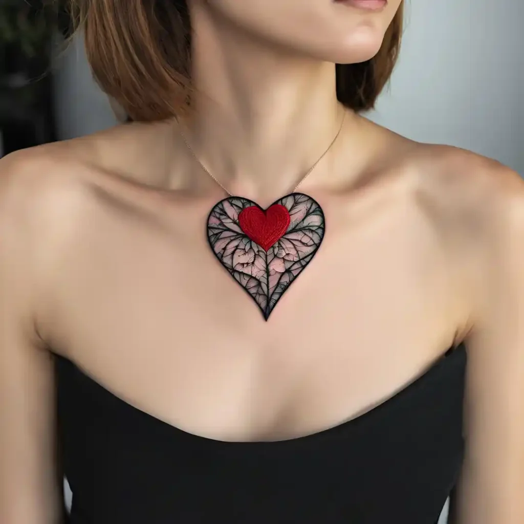 Embroidered Heart Tattoo