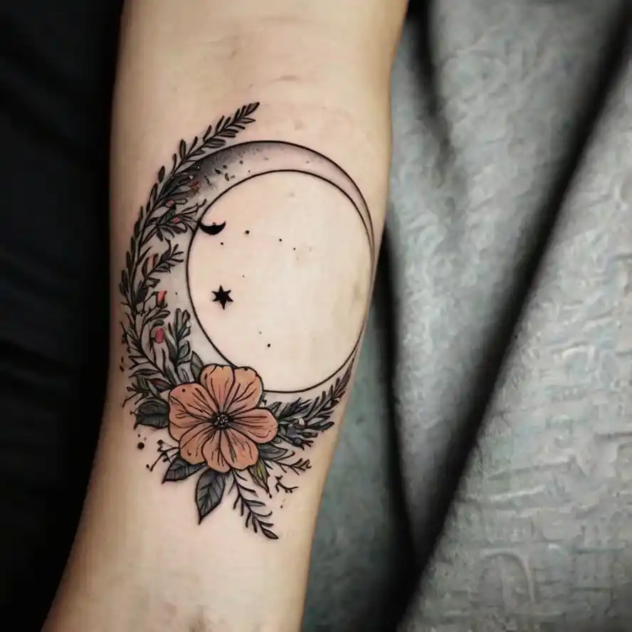 Floral Crescent Moon