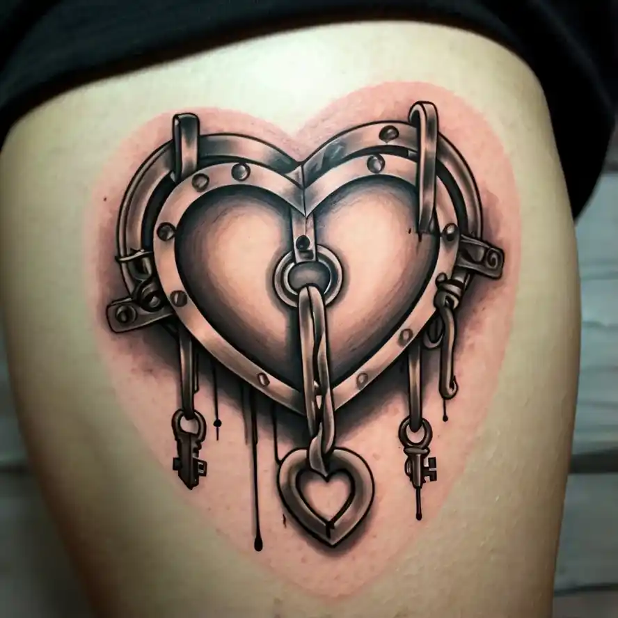 Heart Lock and Key Garter