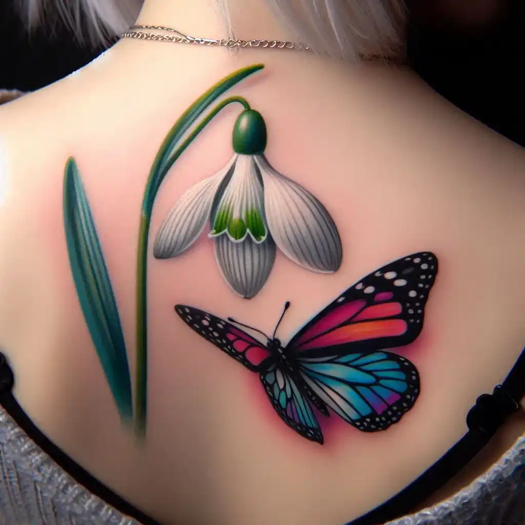 Snowdrop and Butterfly