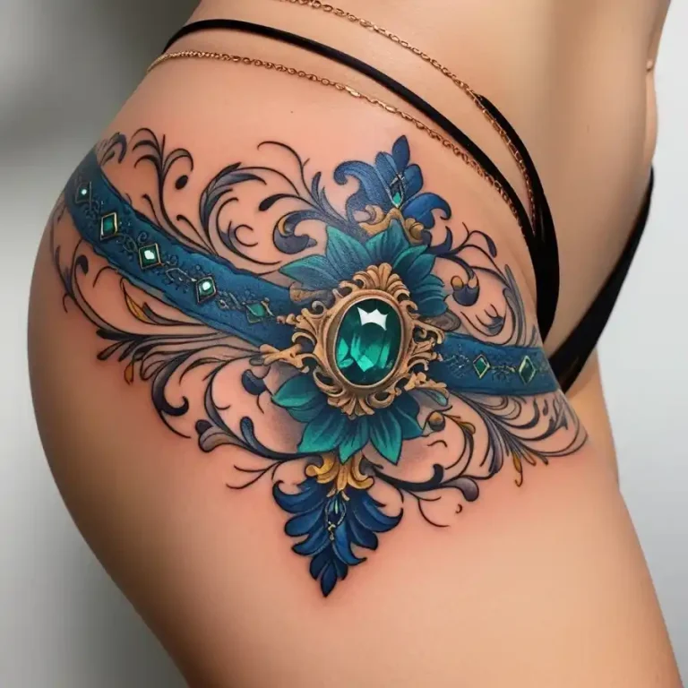 Thigh Garter Tattoo