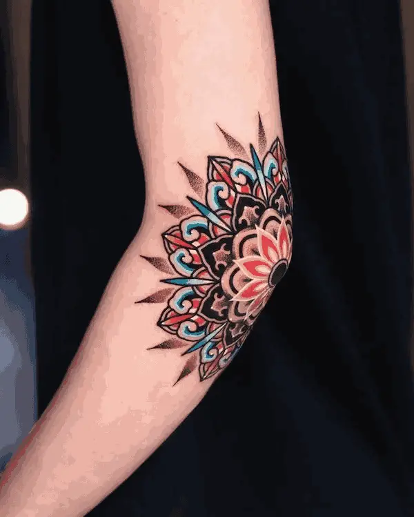 Bold And Stunning Color Mandala On The Elbow