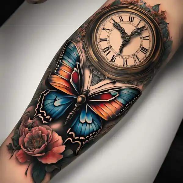 Butterfly and Clock