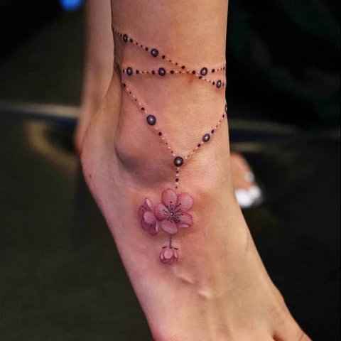 Cherry Blossom Anklet: Symbol of Growth