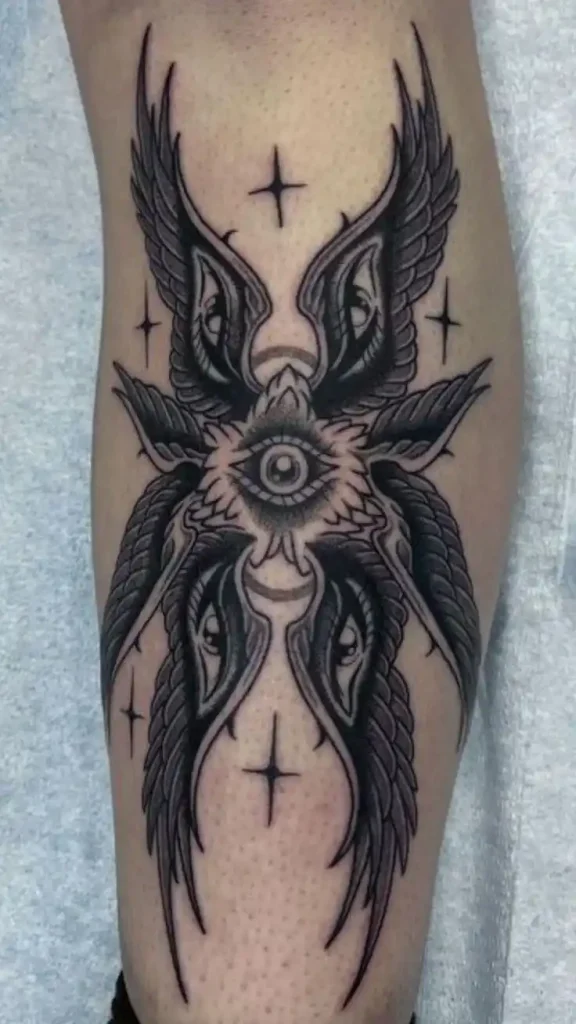 Dark Feminine Tattoo Ideas: Eye with Wings