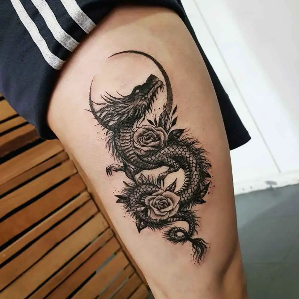 Dragon Leg Tattoos