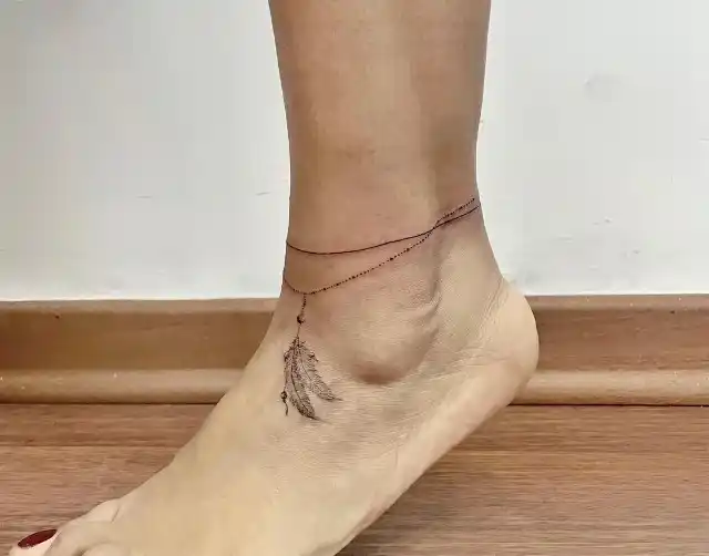 Feather Anklet Tattoo