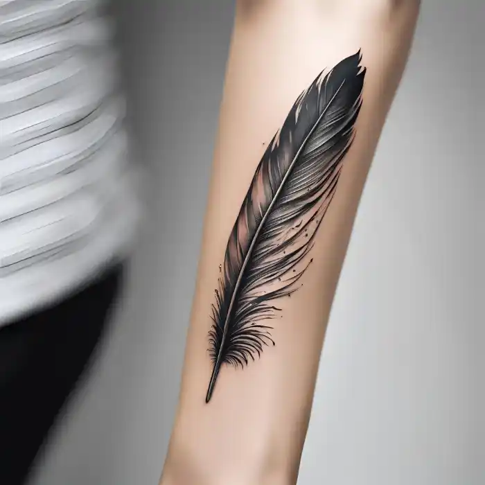 Feather with Script