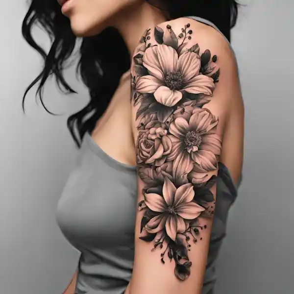 Flower Shoulder Tattoo