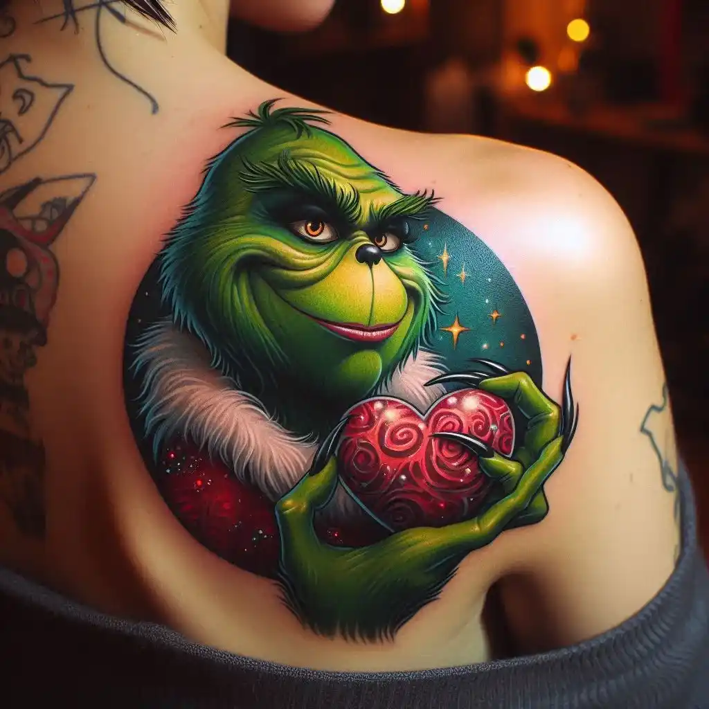 Grinch Hand Holding a Heart