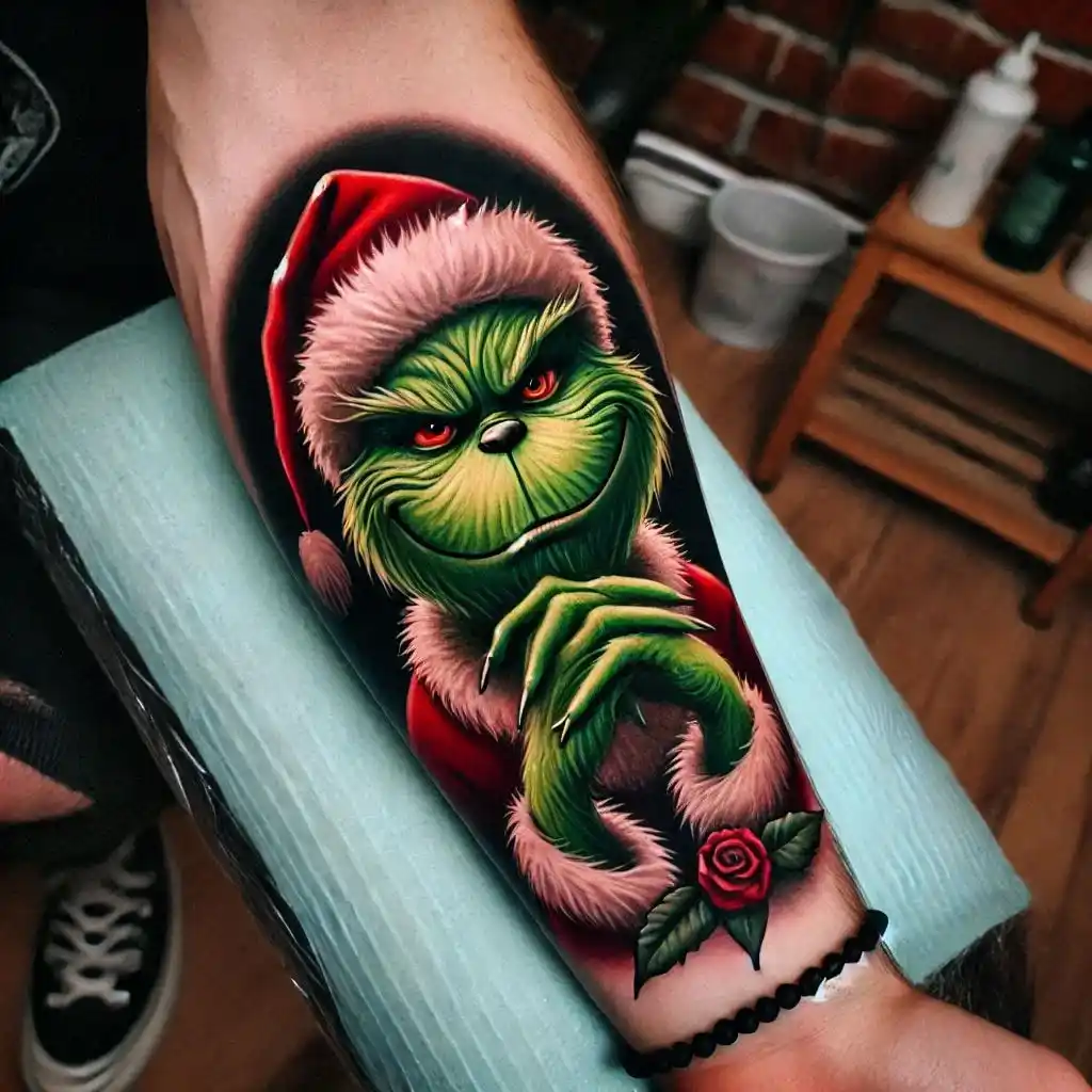 Grinch with Santa Hat