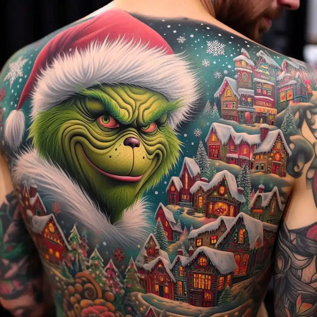 Grinch with “Whoville” Background