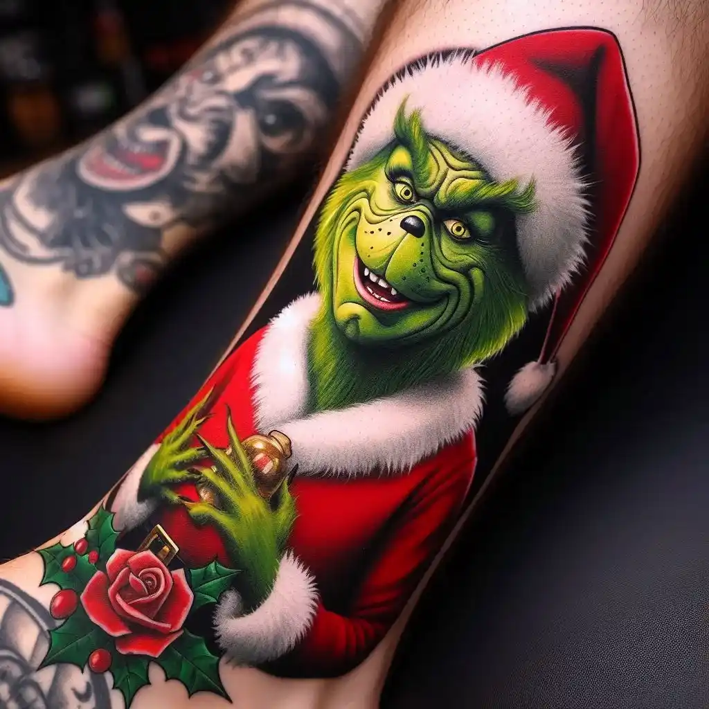 Grinch with a Santa Suit