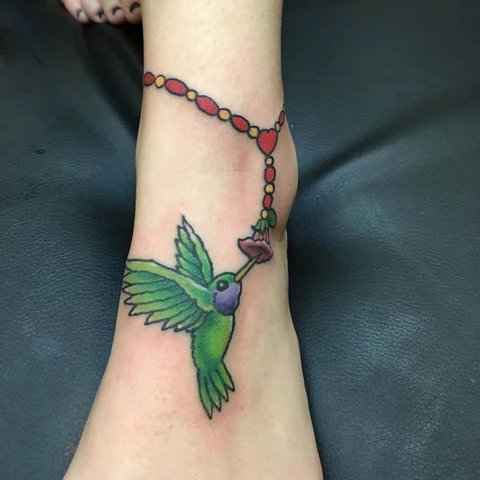 Hummingbird and Ankle Bracelet Combo