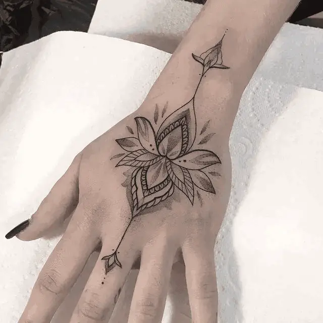 Lotus Tattoo on Hand