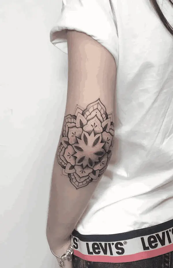 Mandala Elbow Tattoo