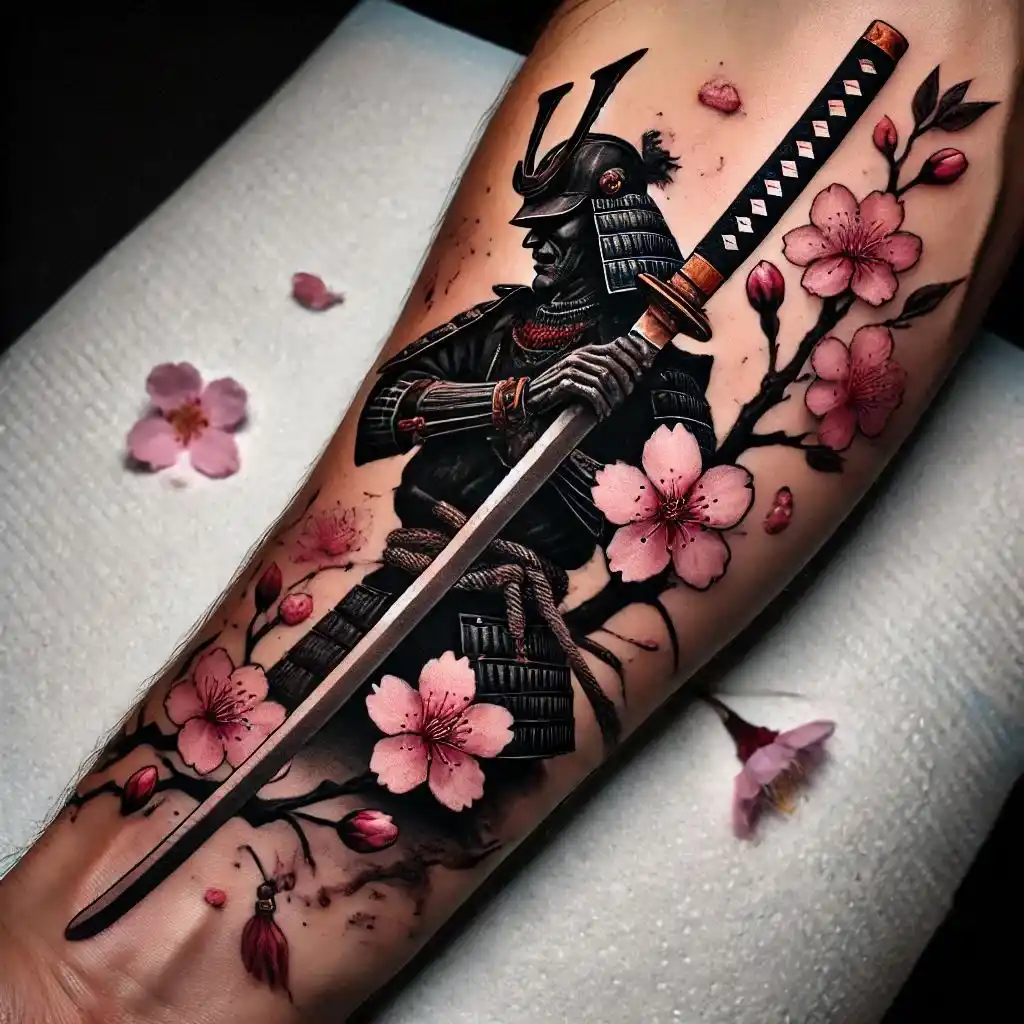 Sakura and Samurai Sword