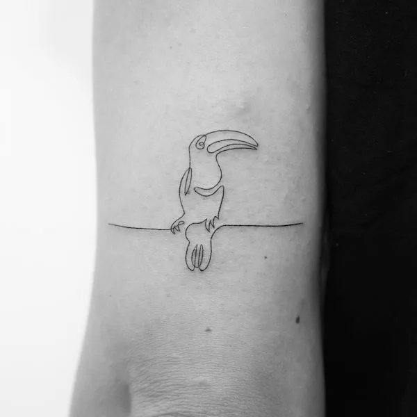 Single-Lined Toucan Tattoo