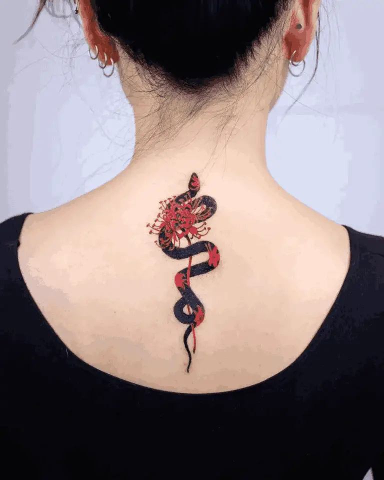 Snake And Spider Lily Tattoos