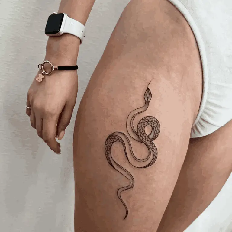 Snake Tattoos On Thigh