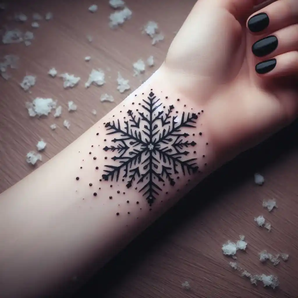 Snowflake with Falling Snow