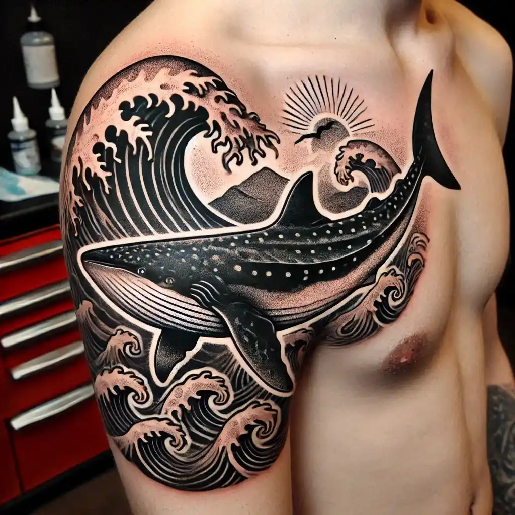 Whale Shark and Waves