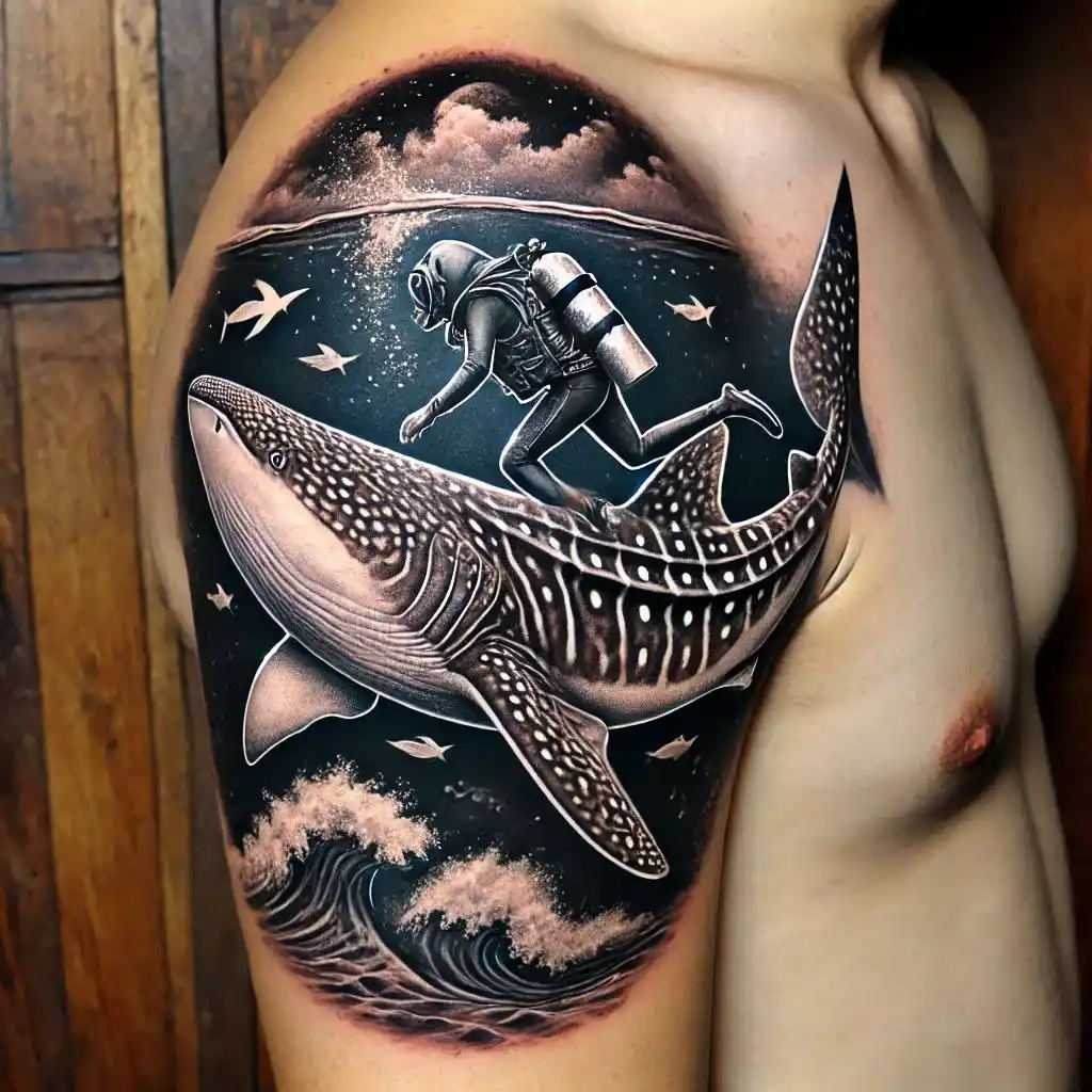 Whale Shark and a Diver