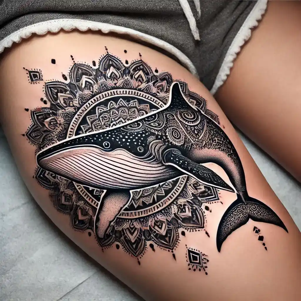 Whale Shark with Mandala Patterns