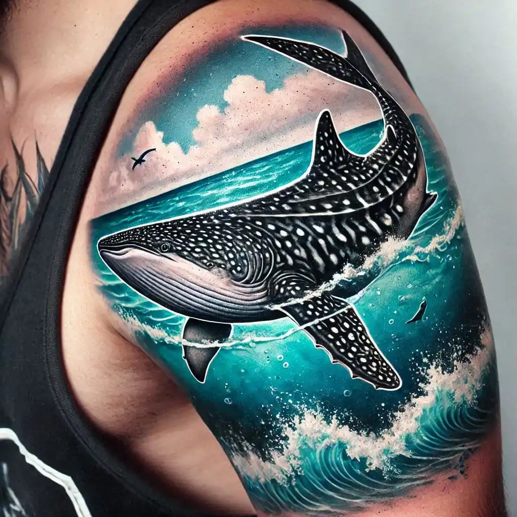 Whale Shark with Ocean Scene