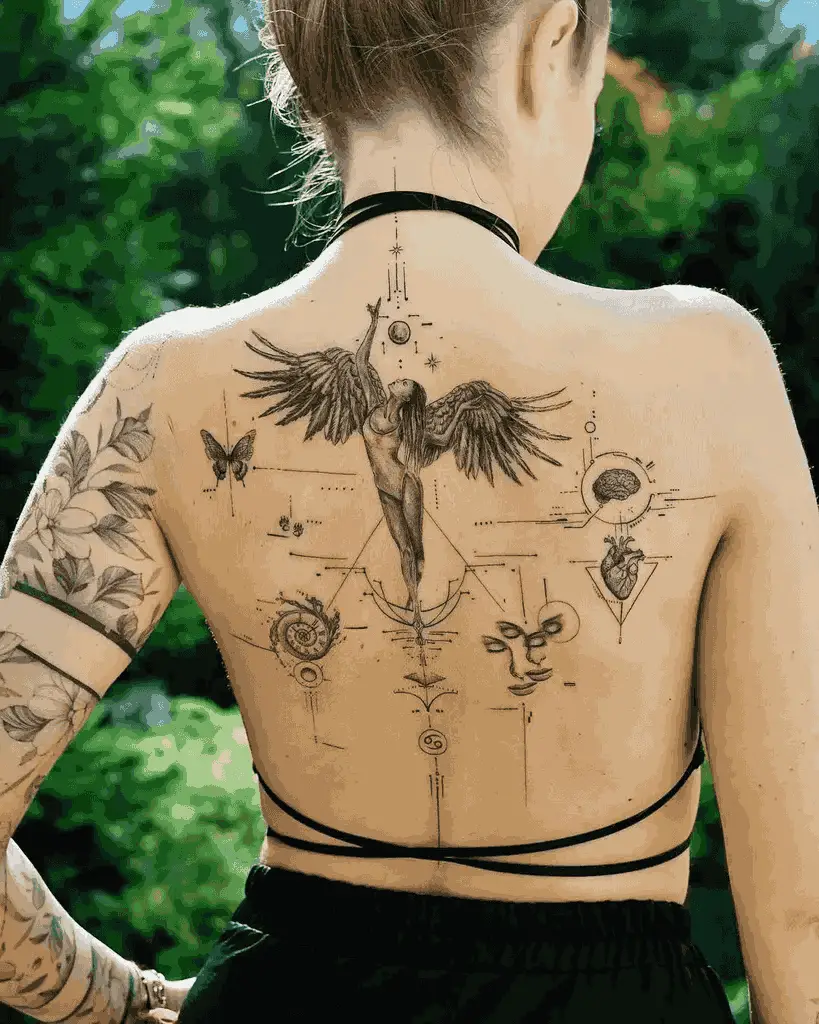 Women Back Tattoo