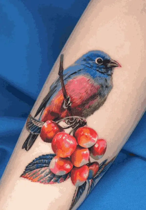 Bird on the Branch Forearm Tattoo