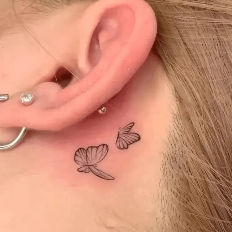 Butterfly Ear Tattoo