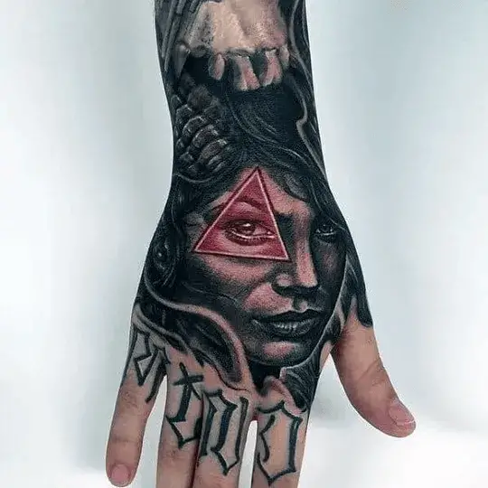 Face Tattoos on the Hand