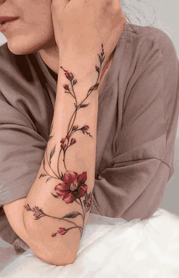 Forearm Flower Tattoo