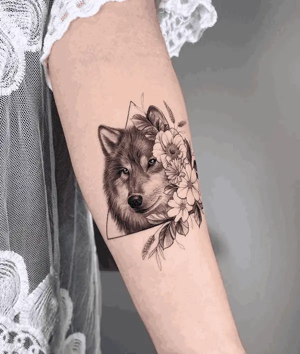 Girly Wolf Tattoo