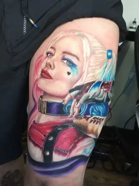 Harley Quinn Leg Tattoo