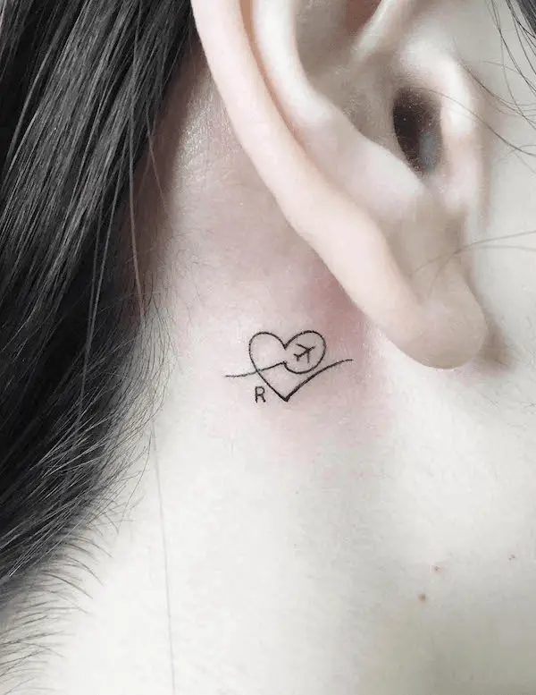 Heart and Plane Behind the Ear