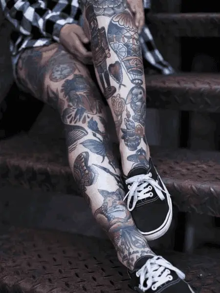 Leg Sleeve Tattoo