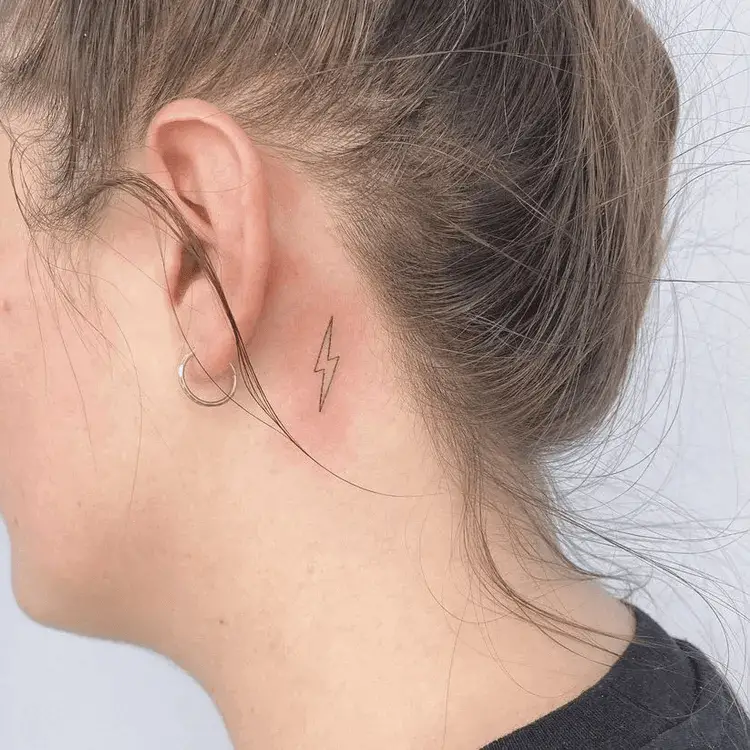 Lightning Bolt Ear Tattoo