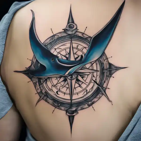 Manta Ray and Compass