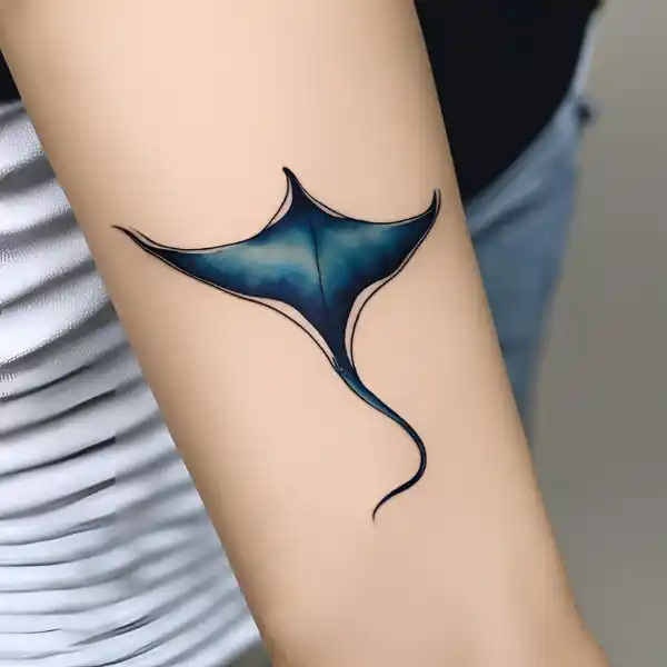 Minimalist Manta Ray Outline