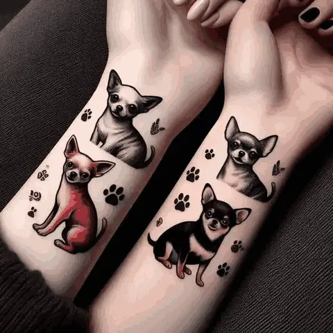 More Than A Pet: Adorable Siblings Dog Tattoo