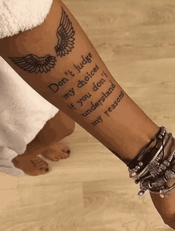 Quote Forearm Tattoo