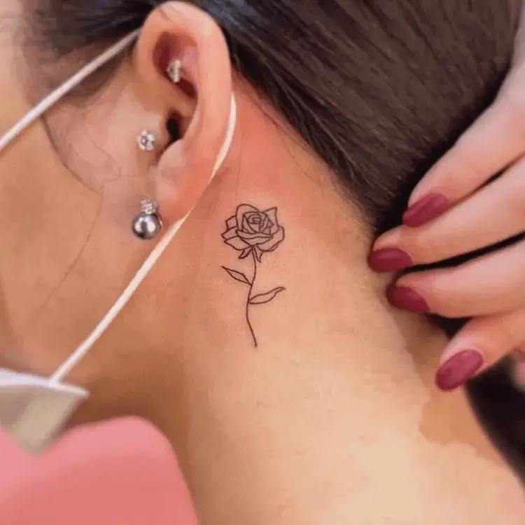 Roses Ear Tattoo