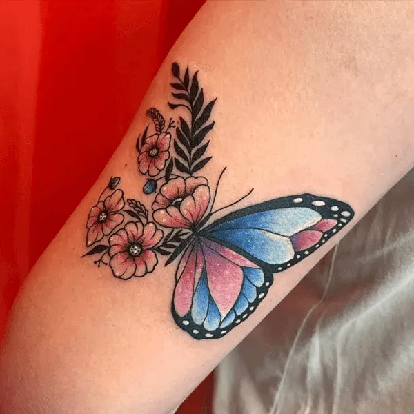 Some More Half Butterfly Half Flower Tattoo Ideas