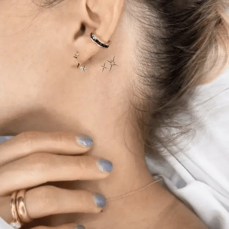 Sparkles Ear Tattoo