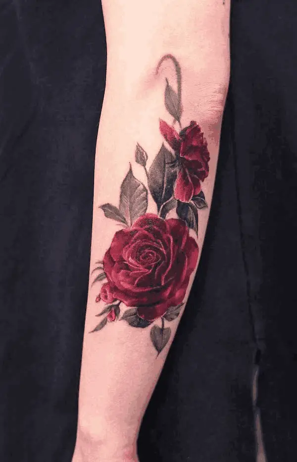 Stunning Rose Cover-Up Forearm Tattoo