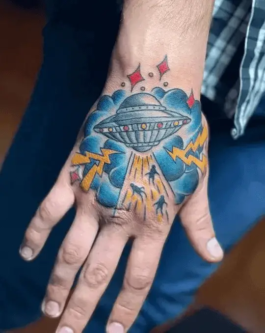 UFO Hand Tattoos