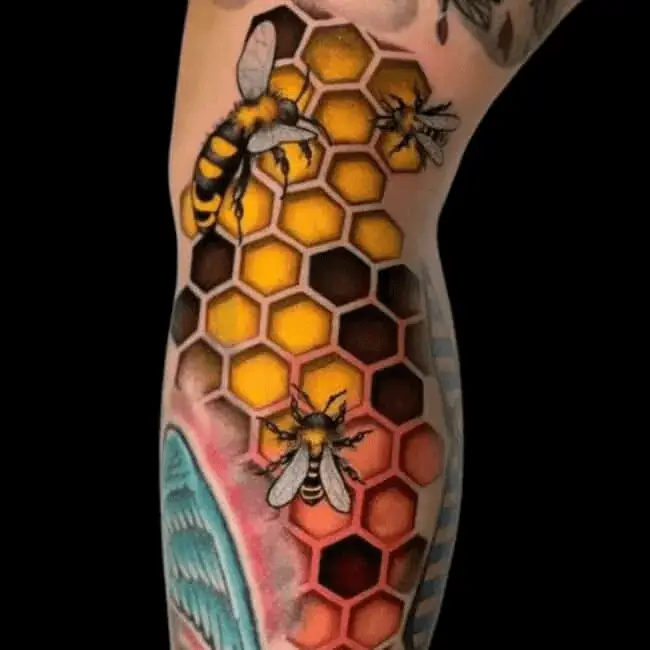 Bee & Honeycomb Tattoo